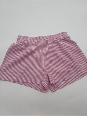 Anthropologie women’s boxers small Pink Striped Elastic Waist Shorts